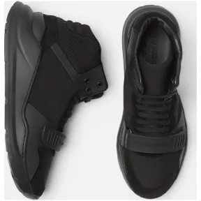 博百利/Burberry 男士 麂皮拼橡胶高帮运动鞋 (黑色)  40785591