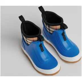 博百利/Burberry  Vintage 格纹拼橡胶雨靴 (亮帆布蓝)  40785901