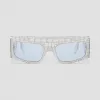 博百利/Burberry 人造水晶装饰长方框太阳眼镜 (水晶色) - 女士  40811111