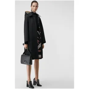 博百利/Burberry 女士 可拆式连帽轻薄嘎巴甸轻便大衣 (黑色) 80025411