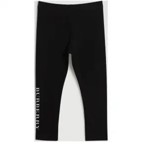 博百利/Burberry 儿童用品 徽标装饰弹力棉质紧身裤 (黑色)  80030421