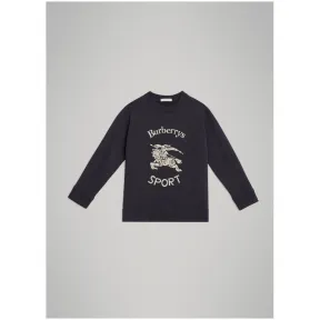 博百利/Burberry  典藏徽标印花棉质运动衫 (浅海军蓝)  80039451