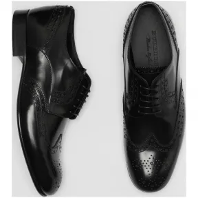 博百利/Burberry 男士 镂空雕花装饰皮革德比鞋 (黑色) - 男士  80050021