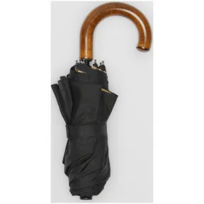 博百利/Burberry 男士 Vintage 格纹装饰折叠雨伞 (黑色 / 古典黄色)  80057061