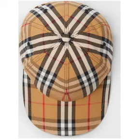博百利/Burberry 女士 Vintage 格纹棒球帽 (古典黄色)  80061191