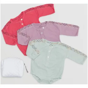 博百利/Burberry 儿童用品 格纹棉质三件套婴儿礼品套装 (多色) - 童装  80078981