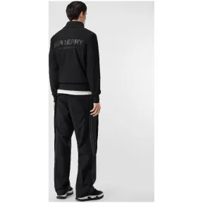 博百利/Burberry 男士 徽标印花漏斗领运动上衣 (黑色) - 男士  80099801