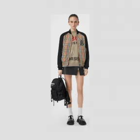 博百利/Burberry 女士 专属标识图案 Vintage 格纹飞行夹克 (黑色) 80115331