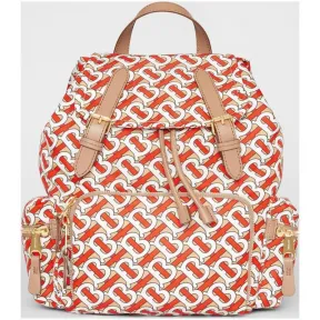 博百利/Burberry 女士 The Rucksack - 中号专属标识印花尼龙军旅背包 (朱红色) 80134111