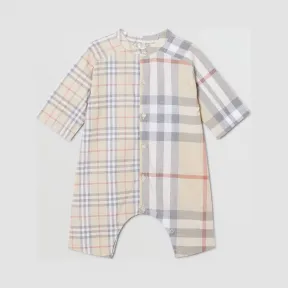 博百利/Burberry 对比格纹棉质连身衣  P80137831