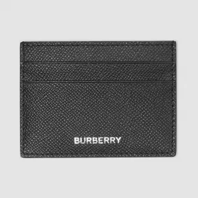 博百利/Burberry 男士 粒纹皮革卡片夹 (黑色) 80146621