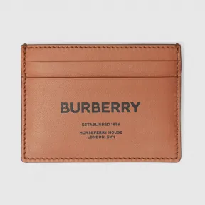 博百利/Burberry 男士 Horseferry 印花皮革卡片夹 (麦芽棕) 80146981