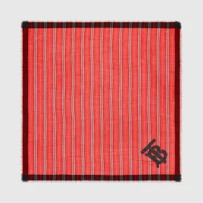 博百利/Burberry 女士 专属标识拼标志性条纹丝毛混纺大号方巾 (亮红色)  80147731