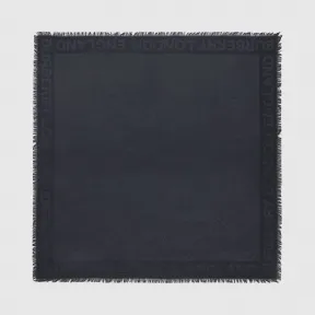 博百利/Burberry 女士 专属标识丝毛混纺提花大号方巾 (海军蓝)  80148771