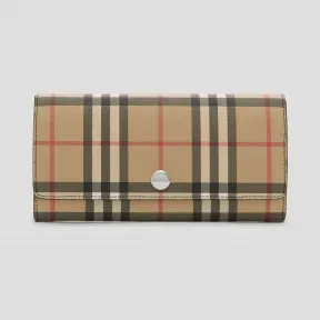 博百利/Burberry Vintage 格纹环保帆布长款钱夹  P80151161