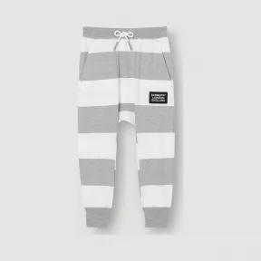 博百利/Burberry 童装 条纹棉质运动裤 (麻灰色)  80178421