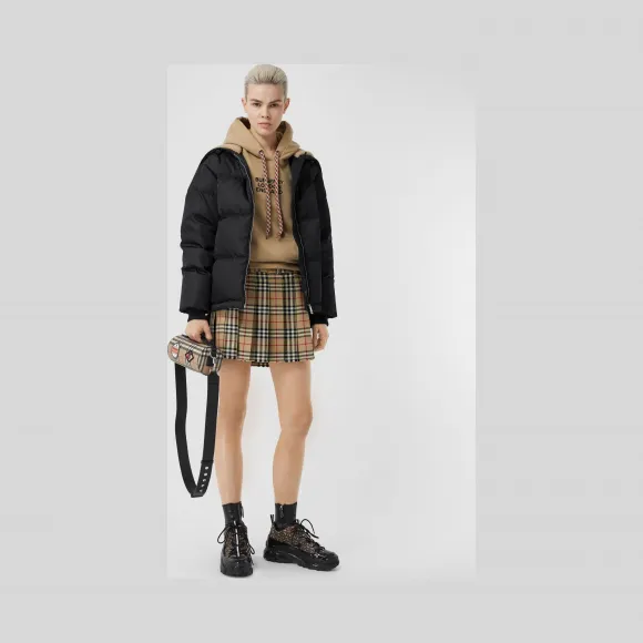 博百利/Burberry 女士 Vintage 格纹羊毛斜纹苏格兰短裙 (典藏米色) 80186621