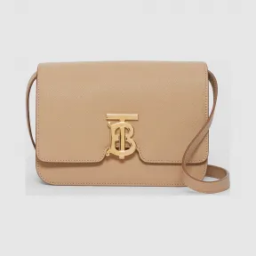 博百利/Burberry 女士 TB 小号专属标识粒纹皮革锁扣包 (典藏米色) 80206411