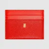 博百利/Burberry 专属标识图案皮革卡片夹 (亮红色) - 女士  80207211