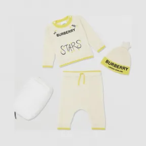 博百利/Burberry 童装 星辰图案羊绒混纺三件套婴儿礼品套装 (象牙色) 80212361