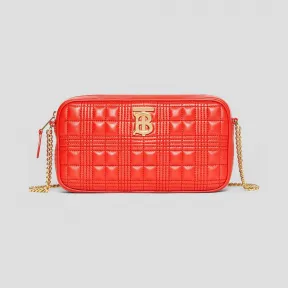 博百利/Burberry 女士 绗缝羔羊皮相机包 (亮红色) 80217381