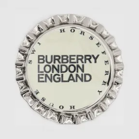 博百利/Burberry 男士 镀钯金瓶盖胸针 (钯金色)  80220271