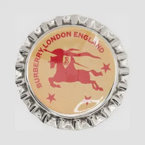 博百利/Burberry 男士 镀钯金瓶盖胸针 (钯金色)  80220281