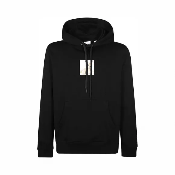 博百利/Burberry 男士 鹿印花棉质连帽衫 (黑色) 80223741