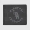 博百利/Burberry London 格纹徽标图案双折钱夹（国际版） (深炭灰) - 男士  80225511