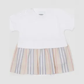 博百利/Burberry 标志性条纹下摆棉质连身衣  P80226991