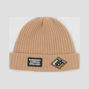 博百利/Burberry 徽标图案罗纹针织羊毛帽  P80228681