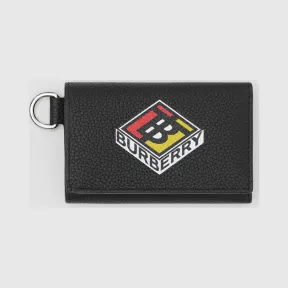 博百利/Burberry 小号徽标图案粒纹皮革折叠式钱夹  P80229081