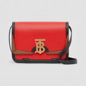 博百利/Burberry TB 小号专属标识嵌花皮革锁扣包 (亮红色) - 女士  80230711