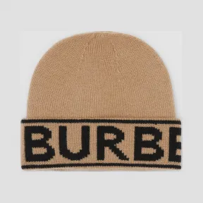 博百利/Burberry 徽标嵌花羊绒毛线帽 (典藏米色)  80239831
