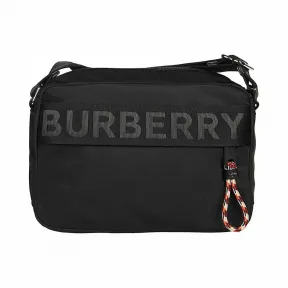博百利/Burberry 徽标装饰斜背包 (黑色) - 男士  80256691