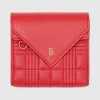 博百利/Burberry 绗缝羔羊皮折叠式钱夹 (亮红色) - 女士  80257331