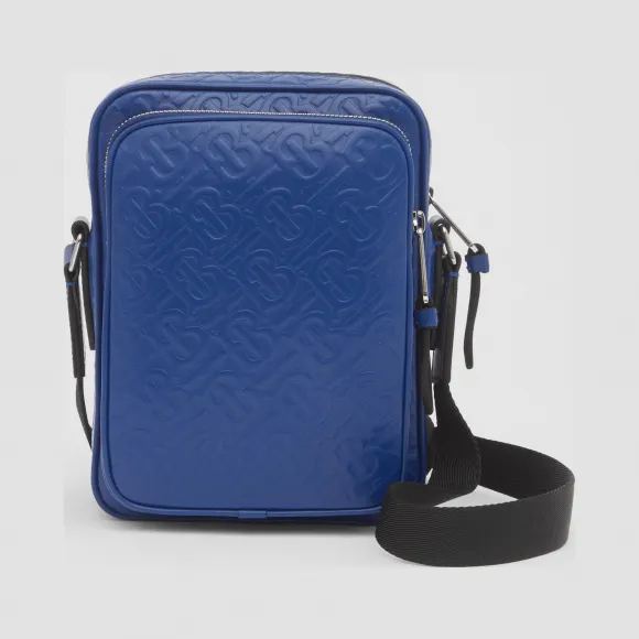 博百利/Burberry 专属标识皮革斜背包 (浅帆布蓝) - 男士  80266911