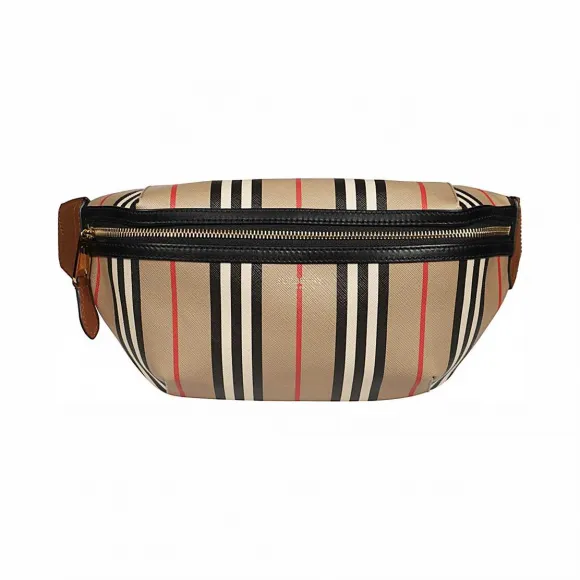 博百利/Burberry Sonny - 标志性条纹环保帆布苏尼腰包 (典藏米色)  80268381
