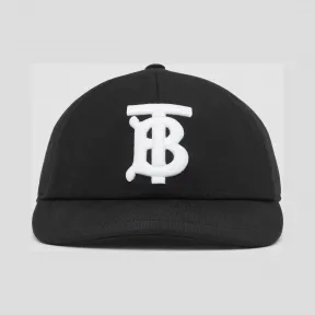 博百利/Burberry 专属标识图案棉质平织棒球帽 (黑色)  80268991