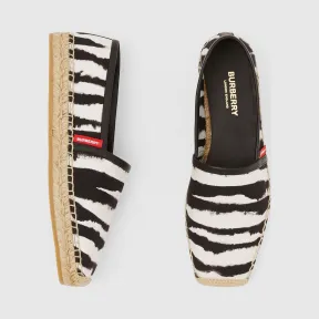 博百利/Burberry 女士 水彩印花棉质帆布麻编鞋  80297061