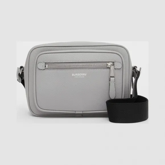 博百利/Burberry 男士 粒纹皮革斜背包  80299471