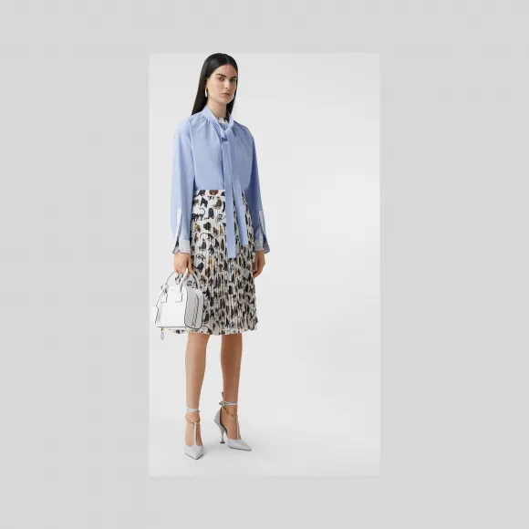 博百利/Burberry 女士 棉质牛津宽松系带衬衫  80308751