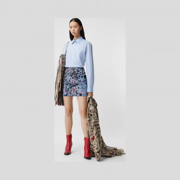 博百利/Burberry 女士 条纹棉质宽松衬衫  80322141