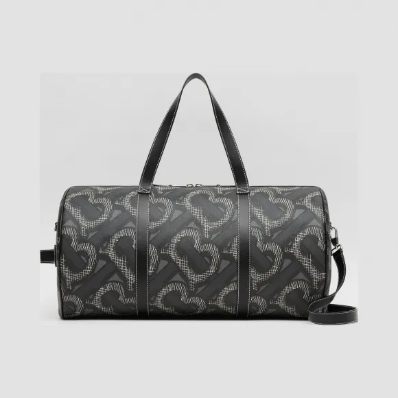 博百利/Burberry 男士 The Barrel – 大号专属标识印花环保帆布巴瑞尔包  80331531