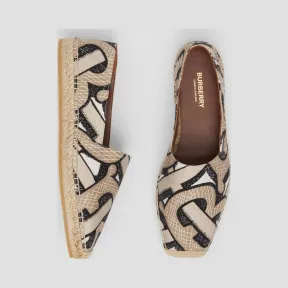 博百利/Burberry 女士 专属标识印花棉质帆布麻编鞋  80338201