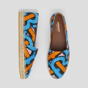 博百利/Burberry 男士 专属标识印花棉质帆布麻编鞋  80341051