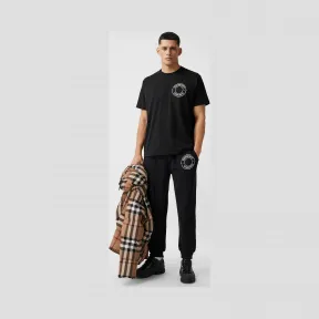 博百利/Burberry 男士 徽标图案棉质慢跑裤  80345621