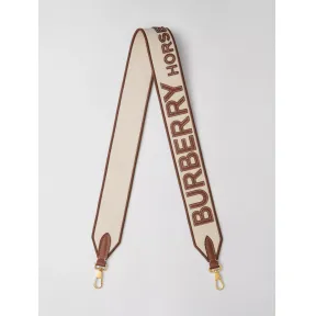 博百利/Burberry 棉质帆布拼皮革口袋包背带 (自然色 / 棕褐色) - 女士 80432421