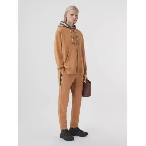 博百利/Burberry 格纹裁片棉质慢跑裤 (驼色) - 女士 80460571