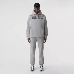 博百利/Burberry 坐标印花棉质慢跑裤 (浅麻灰色) - 男士 80482871